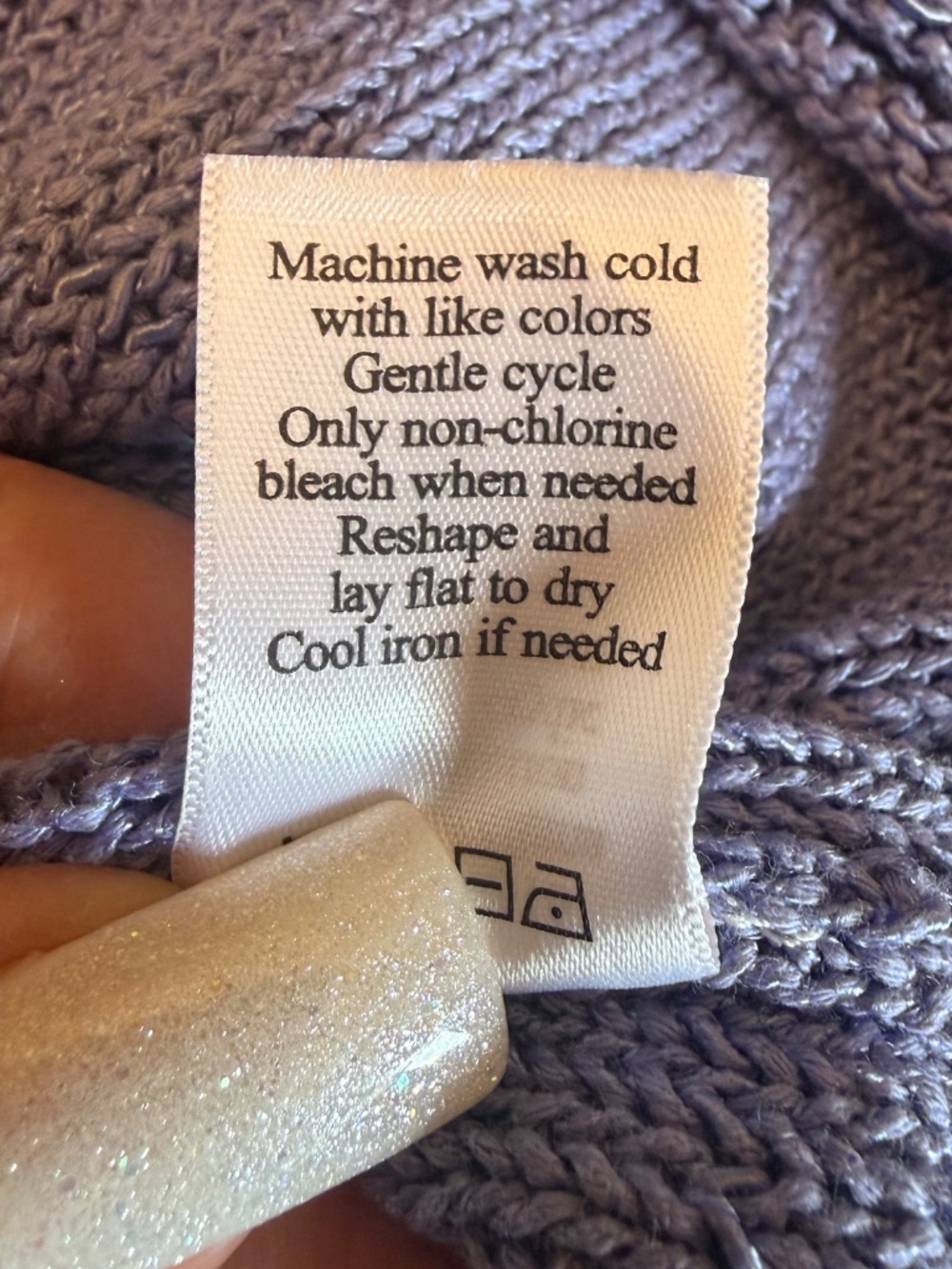 NWT Lavender Coldwater Creek Cardigan Sweater Fring Knit Scoop Neck, Size Large - Picture 11 of 16
